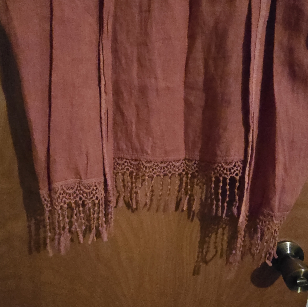 Valentina Naldi Elegant Fringe Women's Shawl - Coral - Picture 4 of 9